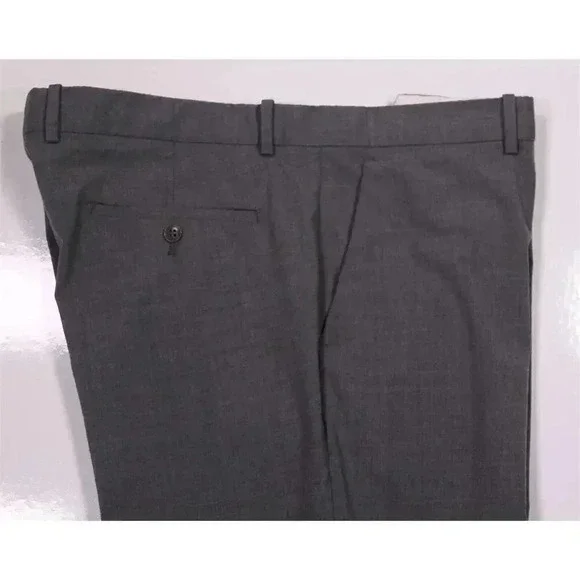Theory Cody Uomo Solid Gray Flat Front Wool Dress Pants Trousers 38x33 - Picture 2 of 8